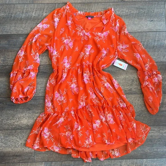 Vince Camuto orange and pink dress - Picture 1 of 7